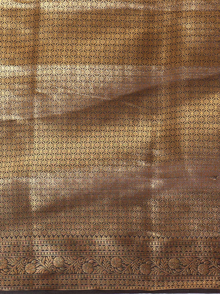 Off White Navy Woven Design Balaton Saree