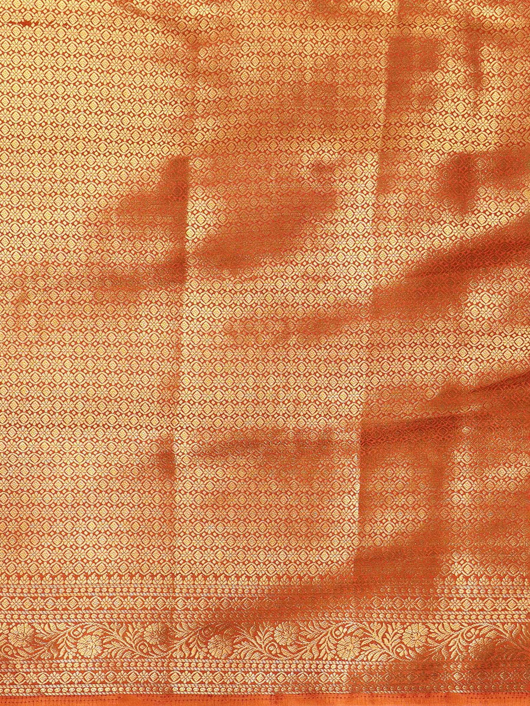 Off White Orange Woven Design Balaton Saree