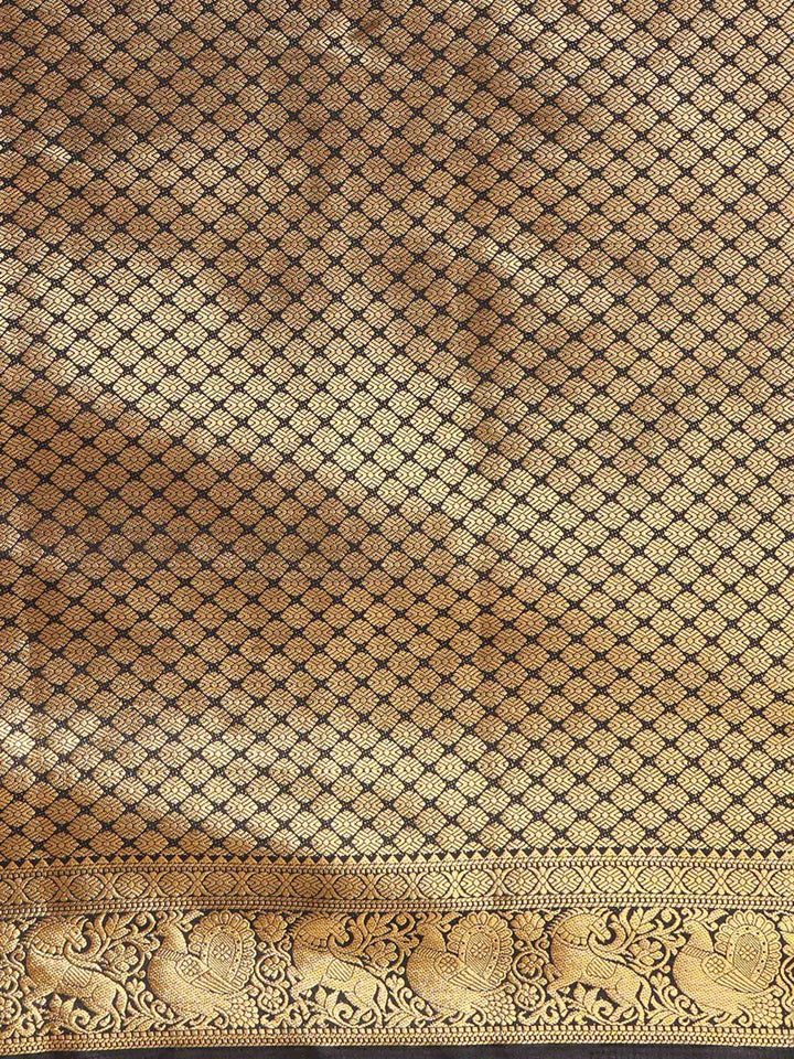 Off White Black Woven Design Balaton Saree