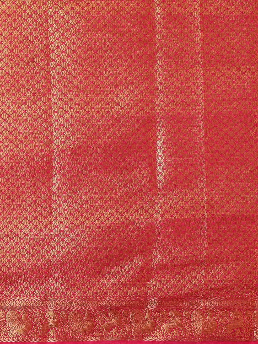 Off White Rani Pink Woven Design Balaton Saree
