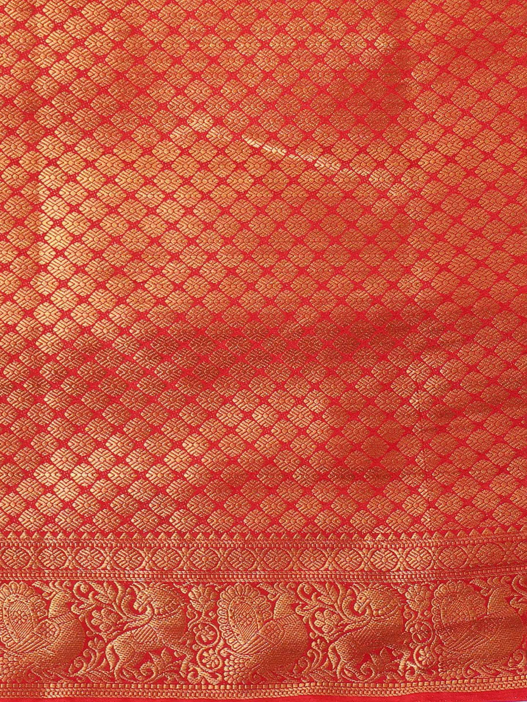 Off White Red Woven Design Balaton Saree