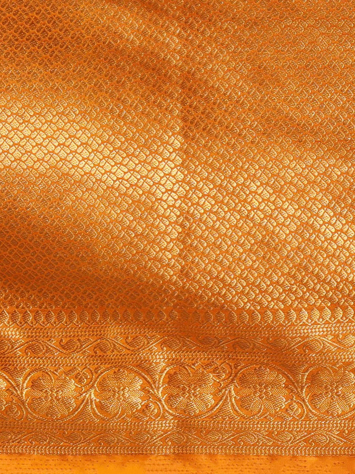 Off White Mustard Woven Design Balaton Saree