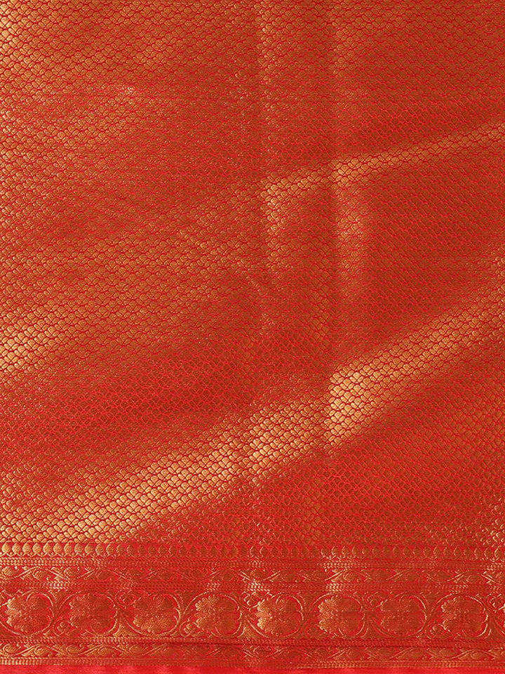 Off White Red Woven Design Balaton Saree
