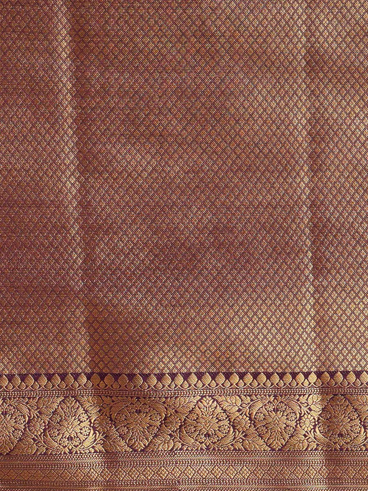 Off White Maroon Woven Design Balaton Saree