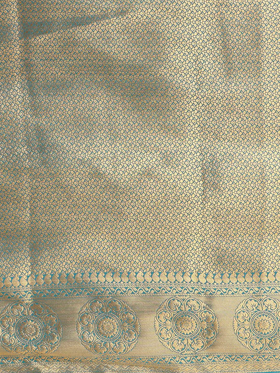 Off White Dark Blue Woven Design Balaton Saree