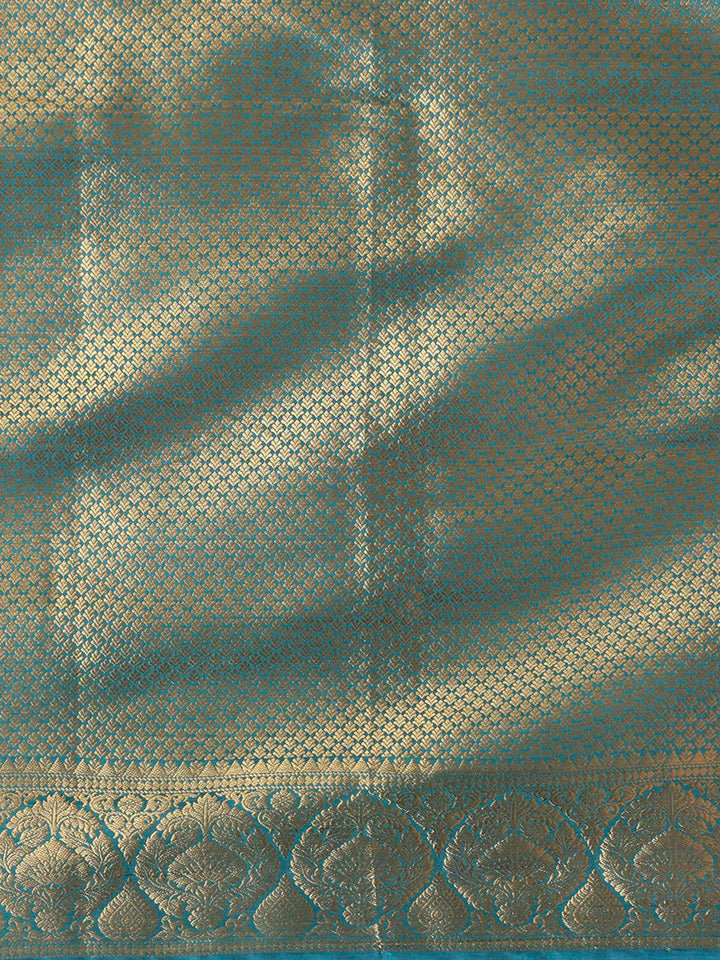 Off White Blue Woven Design Balaton Saree