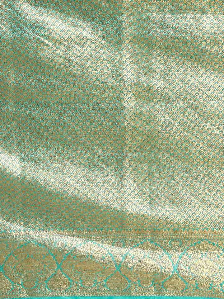 Off White Dark Blue Woven Design Balaton Saree