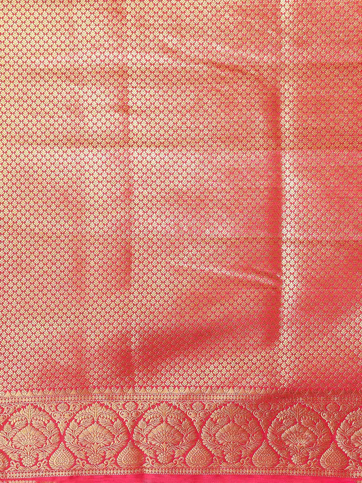 Off White Rani Pink Woven Design Balaton Saree