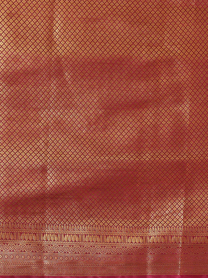 Off White Maroon Woven Design Balaton Saree