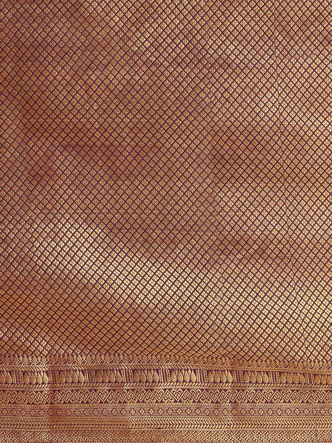 Off White Purple Woven Design Balaton Saree