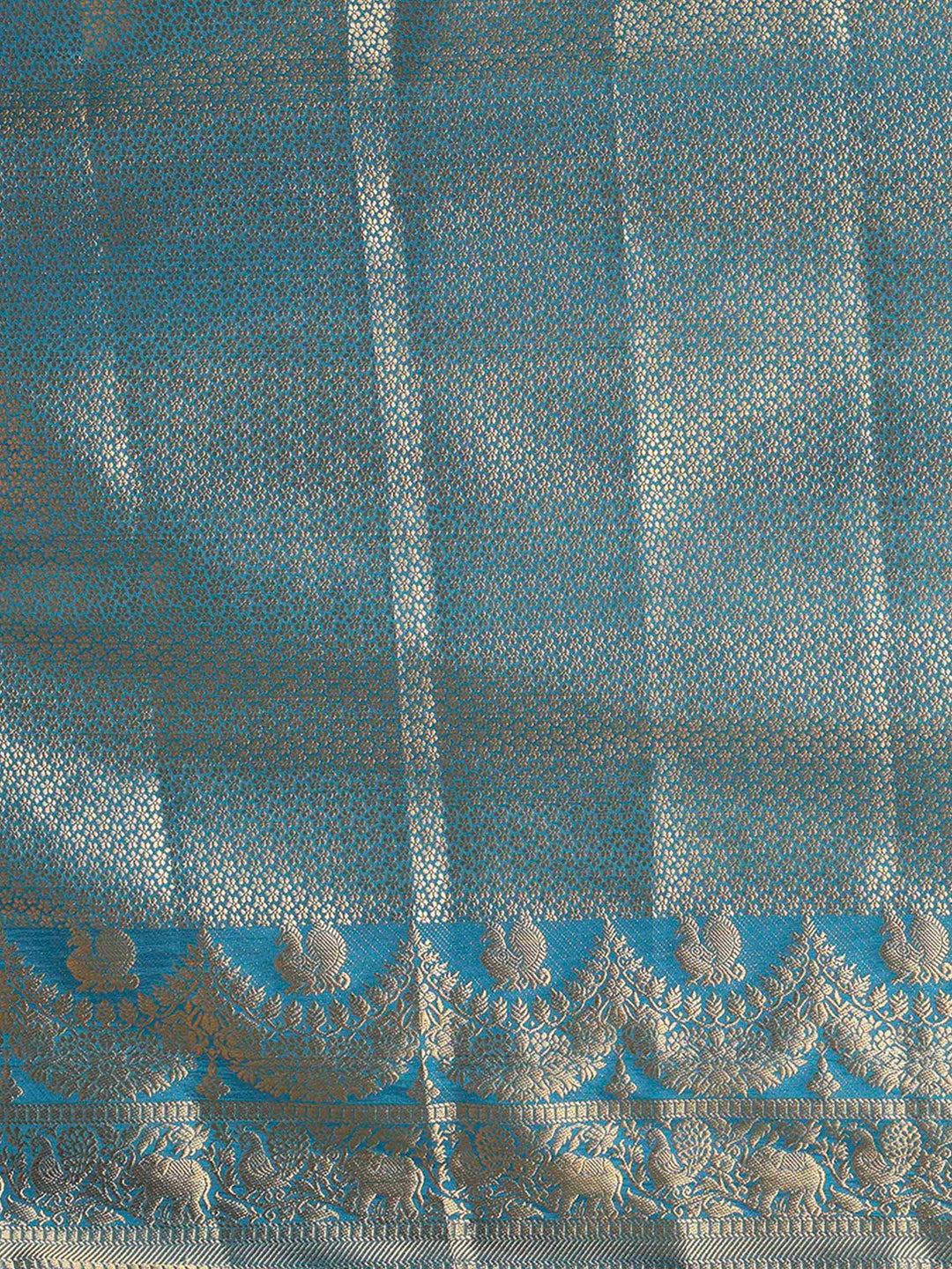 Off White Blue Woven Design Balaton Saree