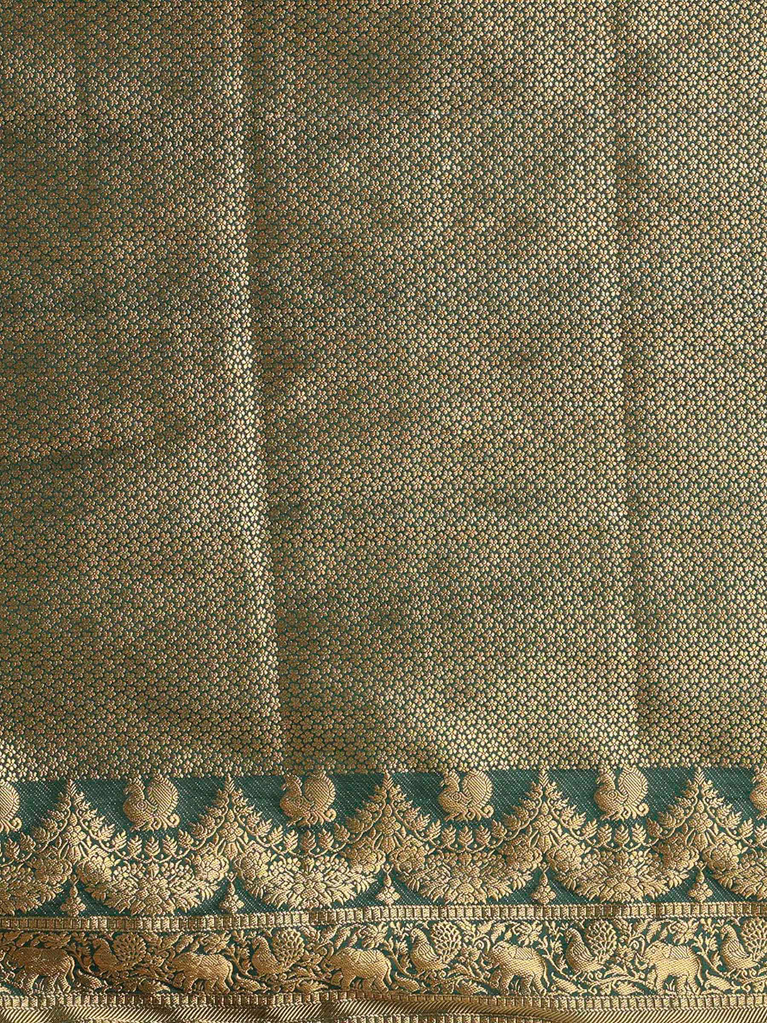 Off White Green Woven Design Balaton Saree
