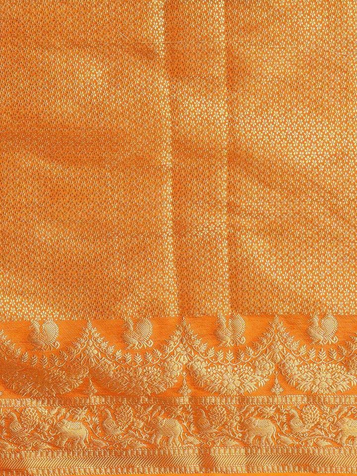 Off White Mustard Woven Design Balaton Saree