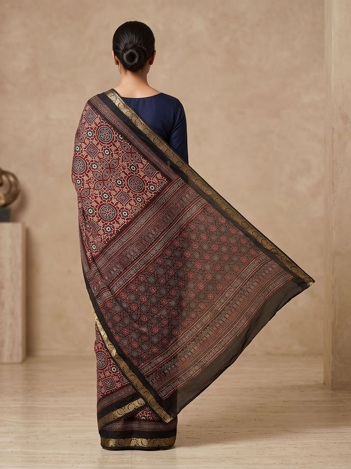 Black Chiffon Printed Saree
