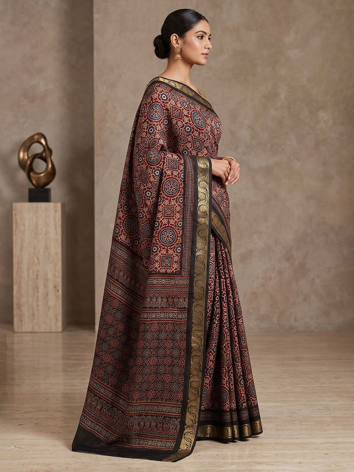 Black Chiffon Printed Saree