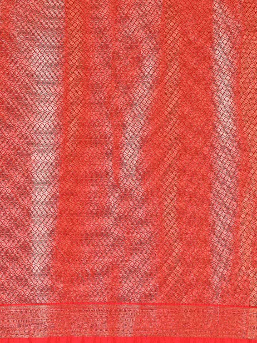 Off White Red Woven Design Kanjivaram Brocade Contrast Saree