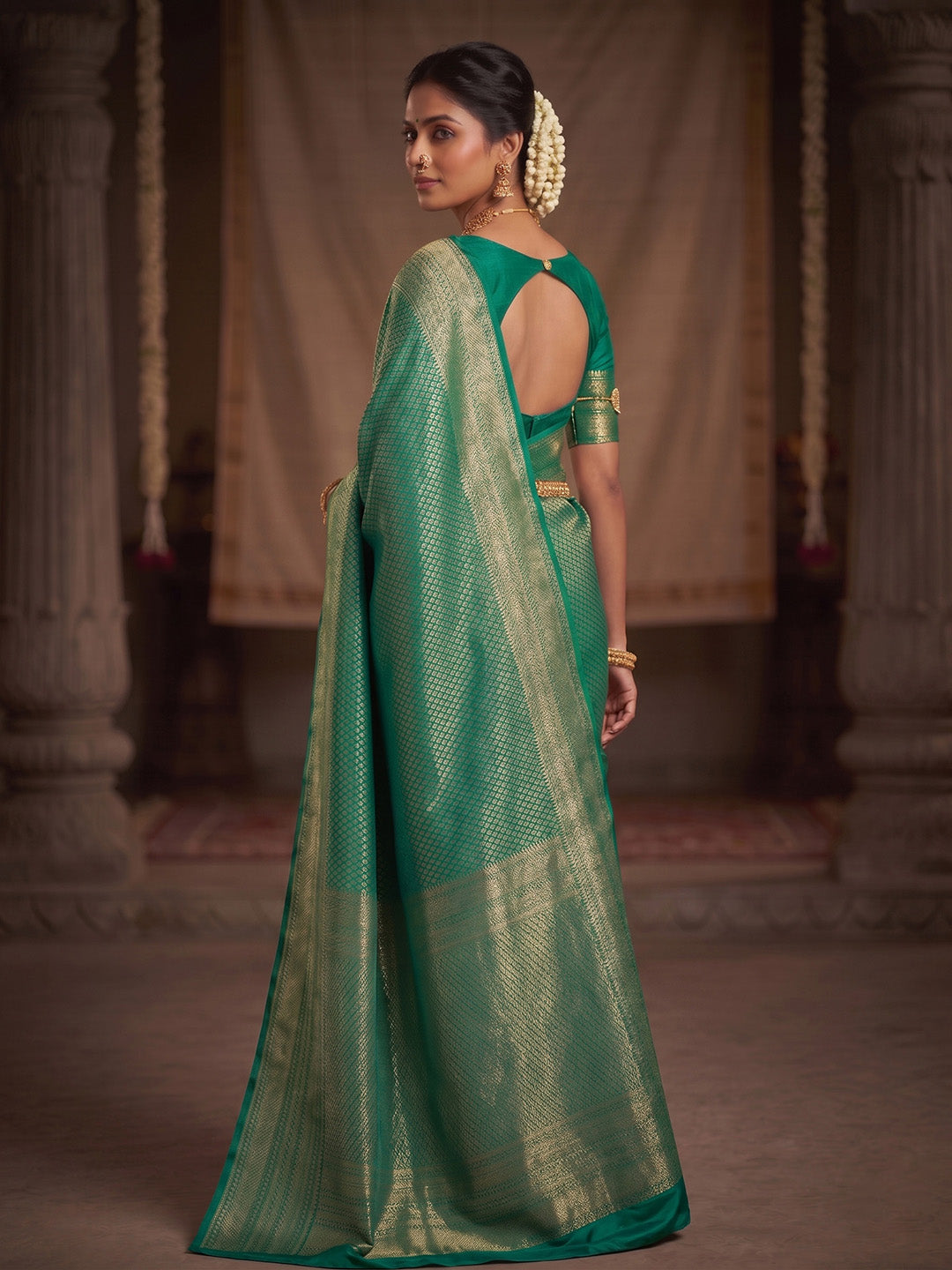 Blue Woven Design Art Silk Kanjivaram Saree