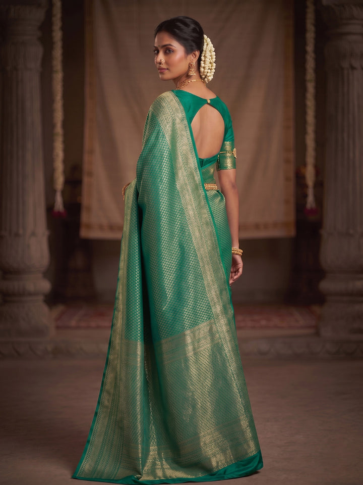 Blue Woven Design Art Silk Kanjivaram Saree
