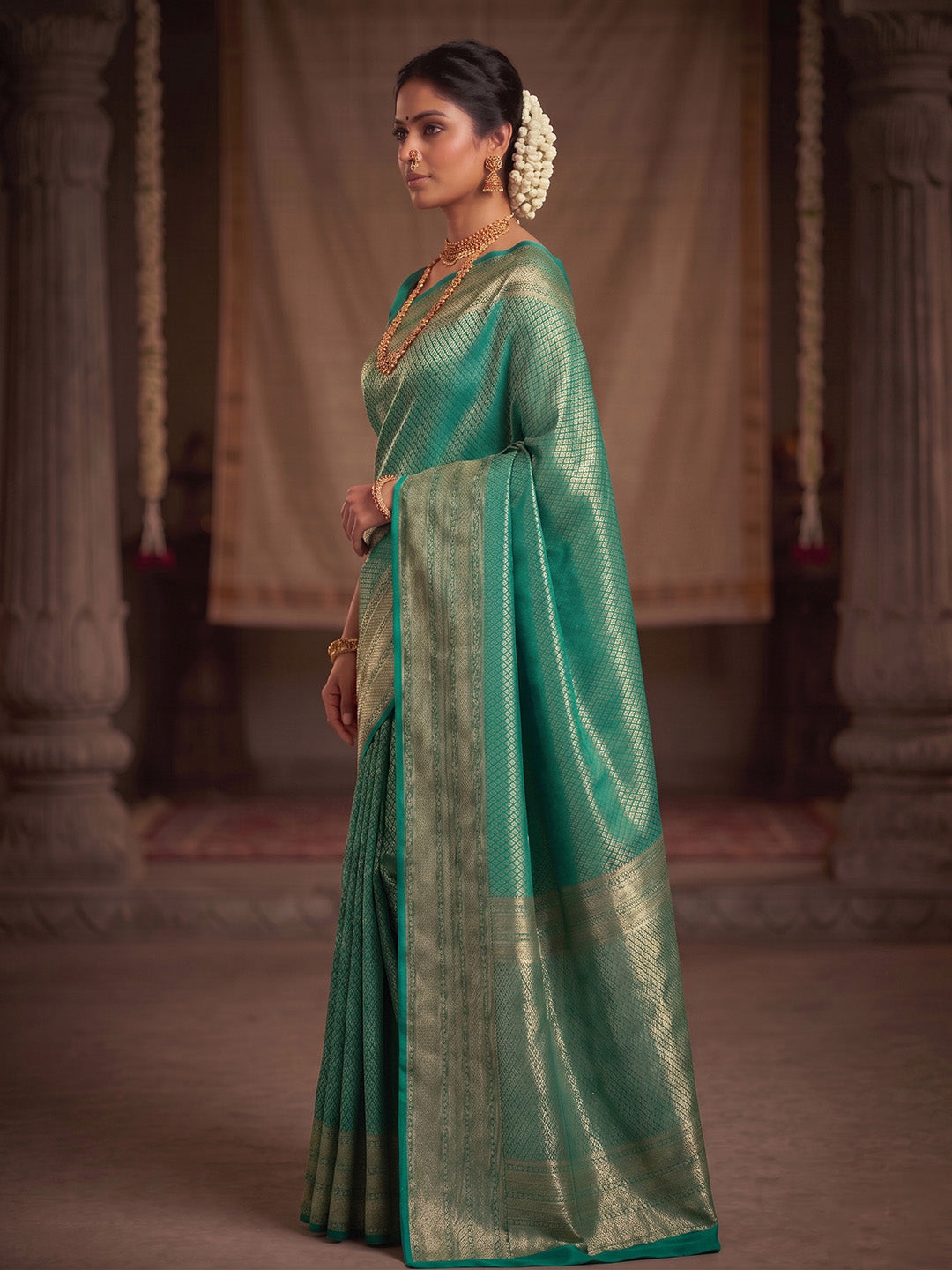 Blue Woven Design Art Silk Kanjivaram Saree