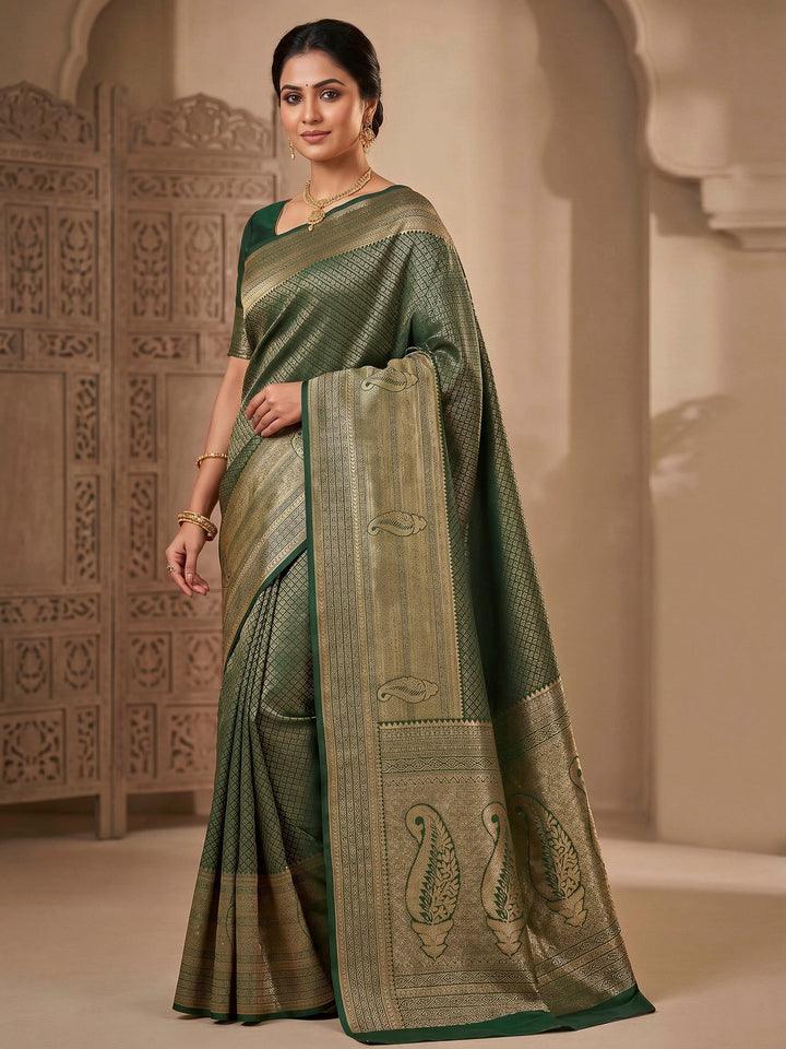 Green Woven Design Art Silk Kanjivaram Saree