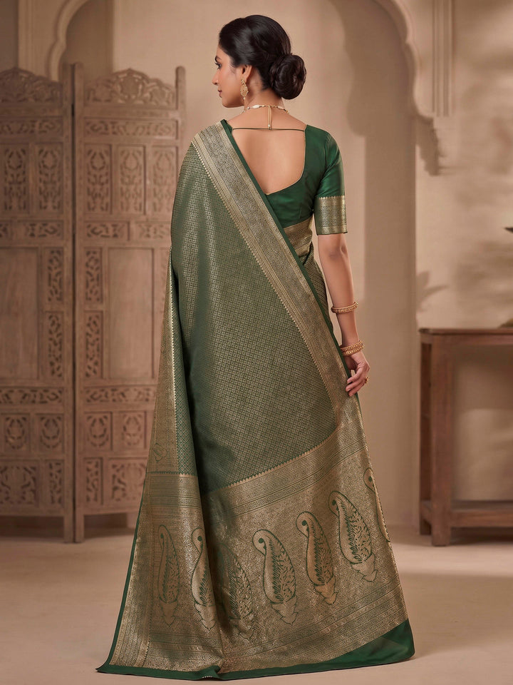 Green Woven Design Art Silk Kanjivaram Saree