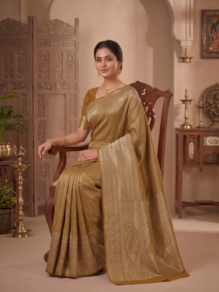 Yellow Woven Design Art Silk Kanjivaram Saree