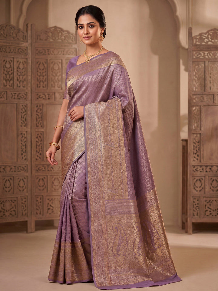 Pink Woven Design Art Silk Kanjivaram Saree