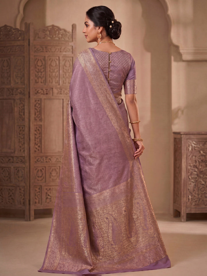 Pink Woven Design Art Silk Kanjivaram Saree