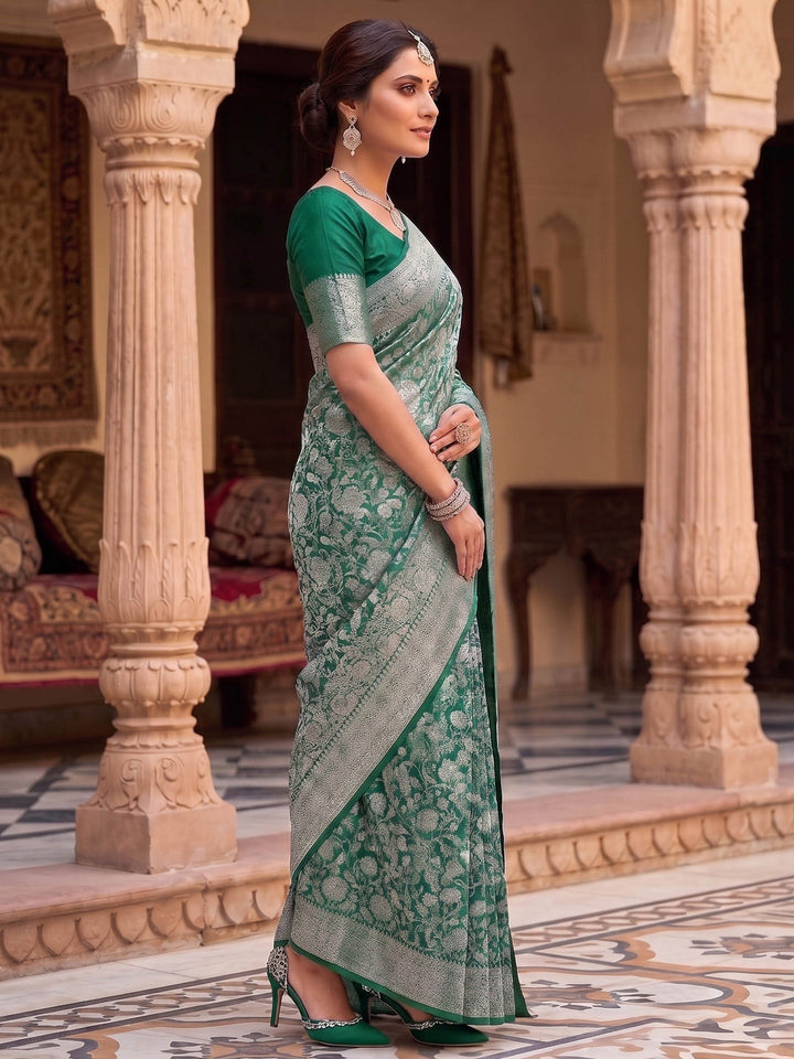 Green Woven Design Art Silk Kanjivaram Saree