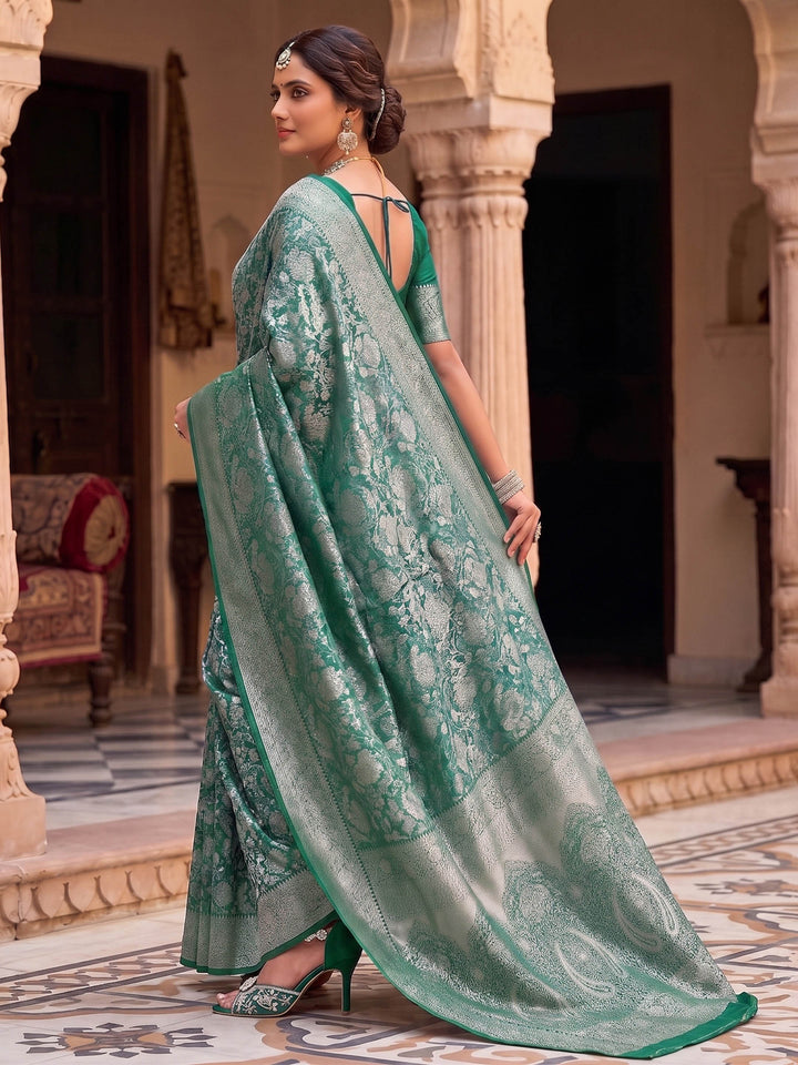 Green Woven Design Art Silk Kanjivaram Saree