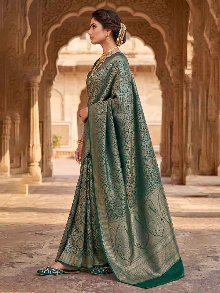 Green Woven Design Art Silk Kanjivaram Saree