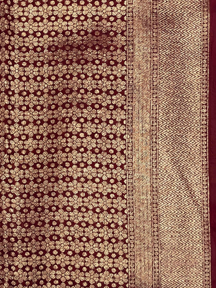 Maroon Woven Design Art Silk Kanjivaram Saree