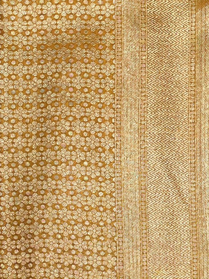 Mustard Woven Design Art Silk Kanjivaram Saree