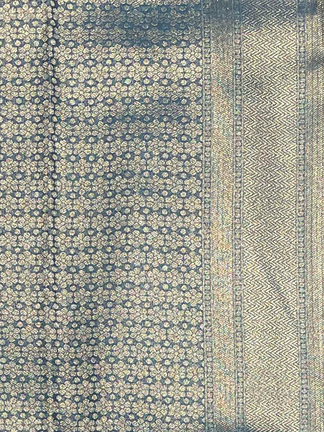 Peacock Blue Woven Design Art Silk Kanjivaram Saree