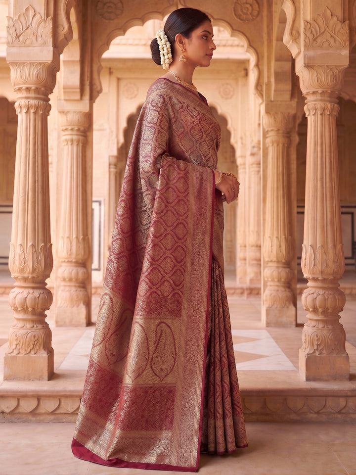 Red Woven Design Art Silk Kanjivaram Saree