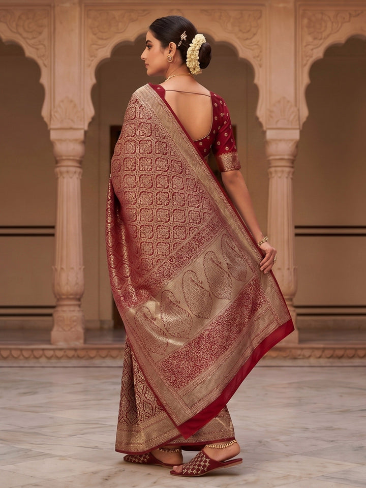 Red Woven Design Art Silk Kanjivaram Saree