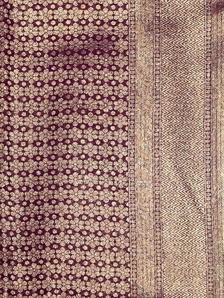 Wine Woven Design Art Silk Kanjivaram Saree