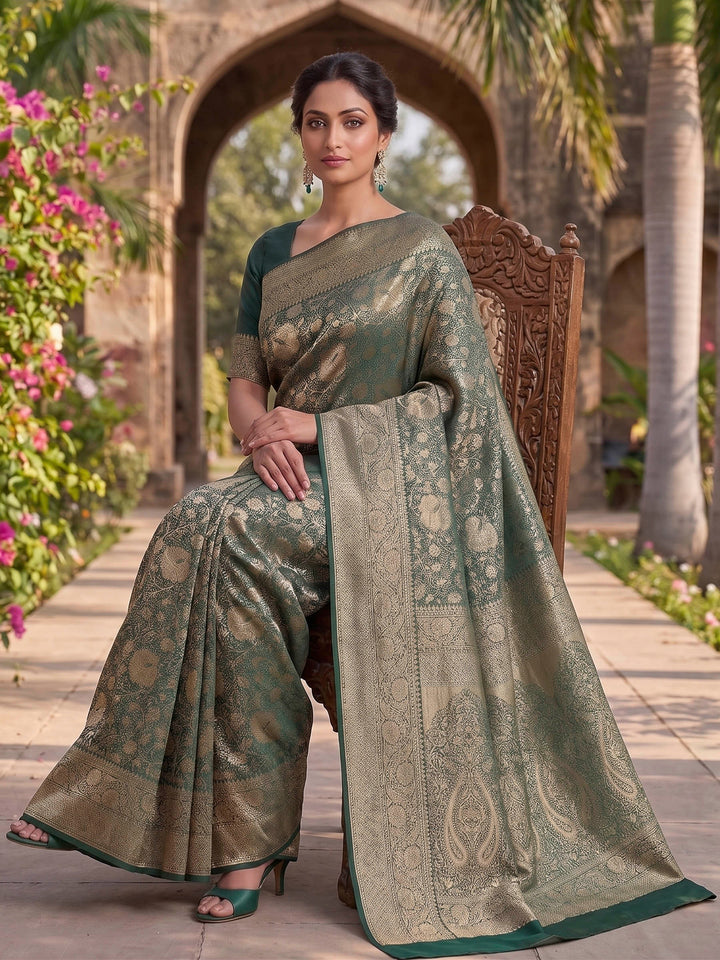 Green Woven Design Art Silk Kanjivaram Saree