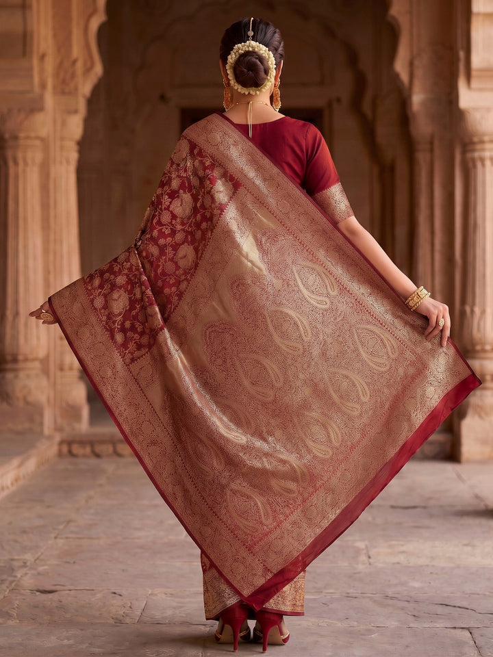 Red Woven Design Art Silk Kanjivaram Saree