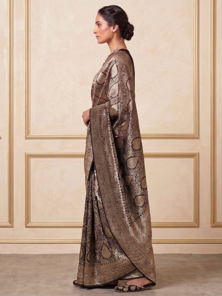 Black Woven Design Art Silk Kanjivaram Saree