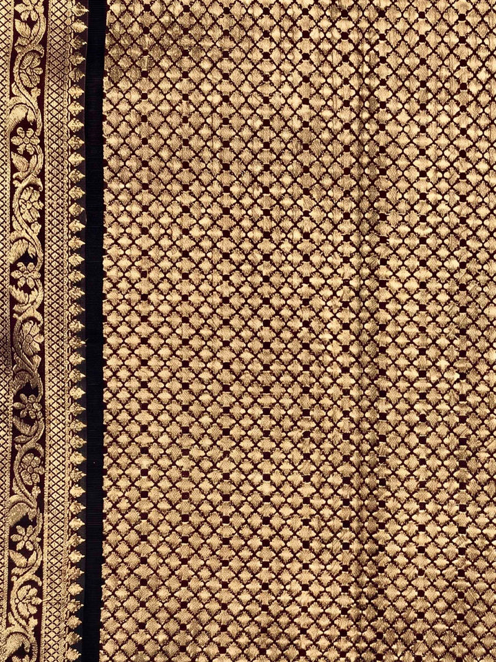 Black Woven Design Art Silk Kanjivaram Saree