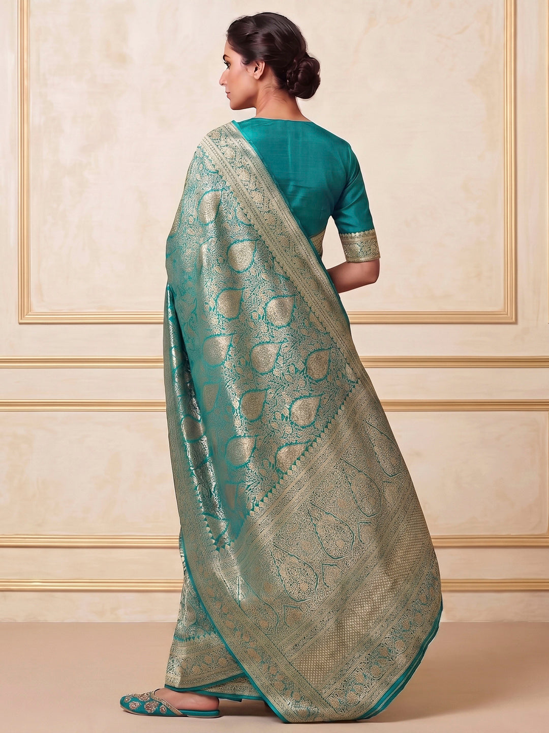 Blue Woven Design Art Silk Kanjivaram Saree