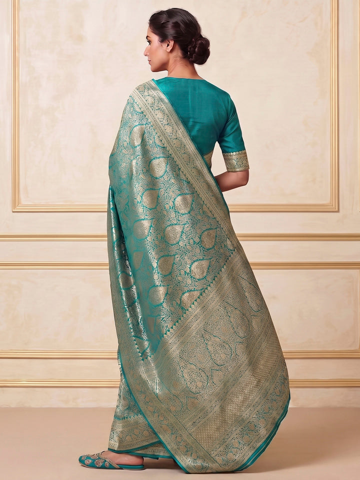 Blue Woven Design Art Silk Kanjivaram Saree
