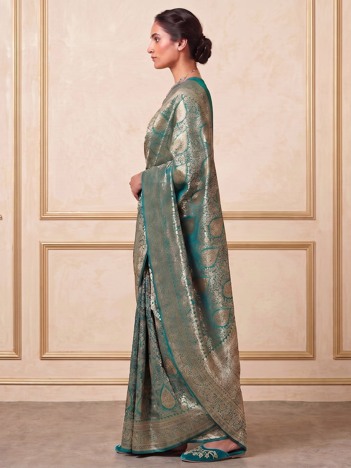 Blue Woven Design Art Silk Kanjivaram Saree