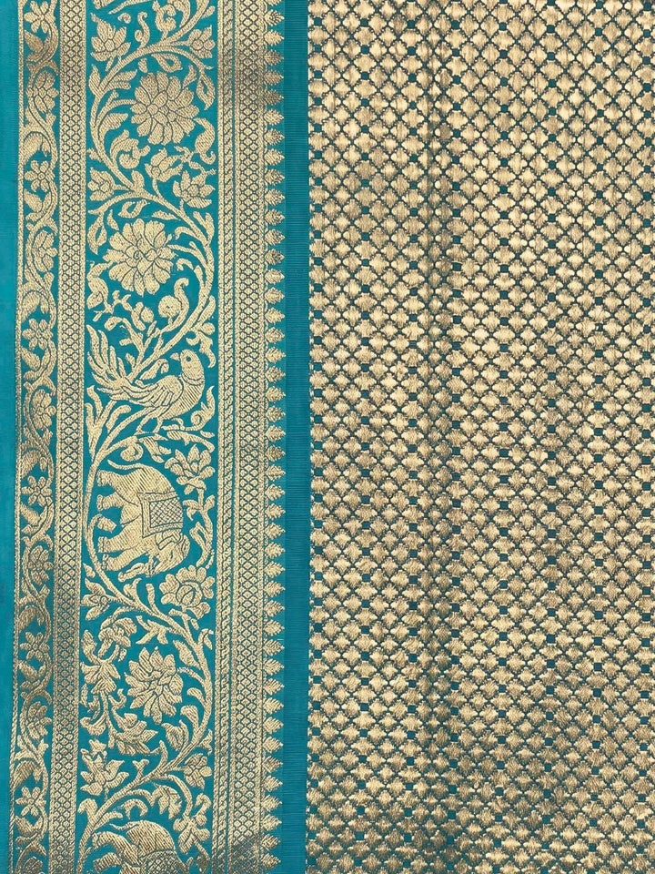 Blue Woven Design Art Silk Kanjivaram Saree