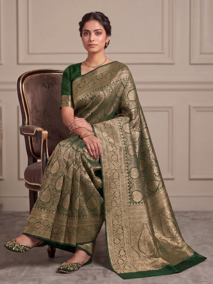 Green Woven Design Art Silk Kanjivaram Saree