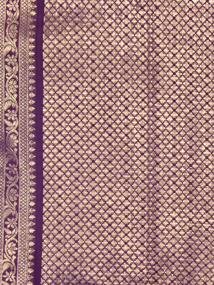Lavender Woven Design Art Silk Kanjivaram Saree
