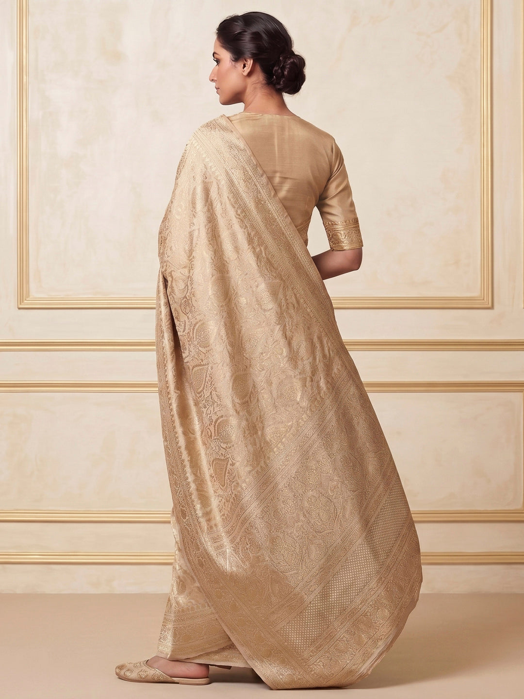 Off White Woven Design Art Silk Kanjivaram Saree