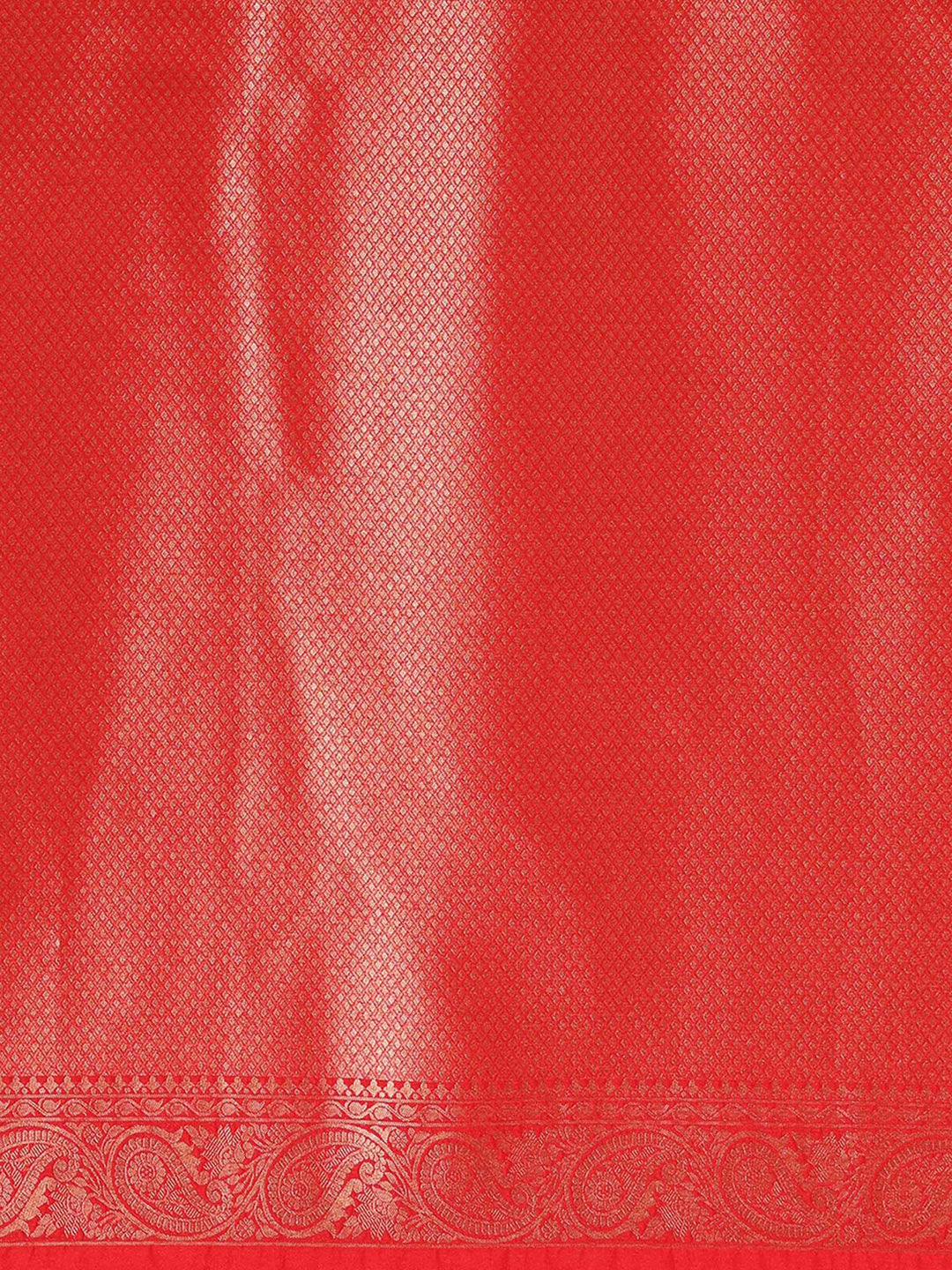 Off White Red Woven Design Kanjivaram Brocade Contrast Saree