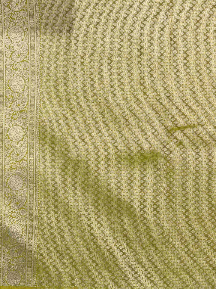 Olive Green Woven Design Art Silk Kanjivaram Saree
